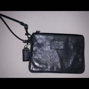silver coach wristlet